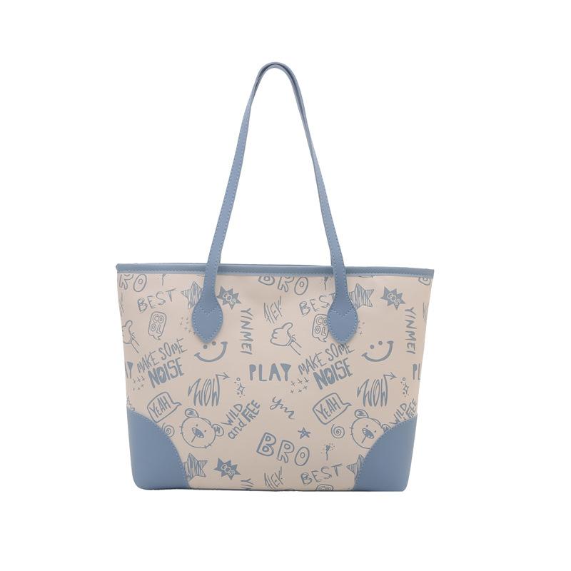 

Printed fashion commuter large capacity spring new personality popular casual fashion shoulder tote bag
