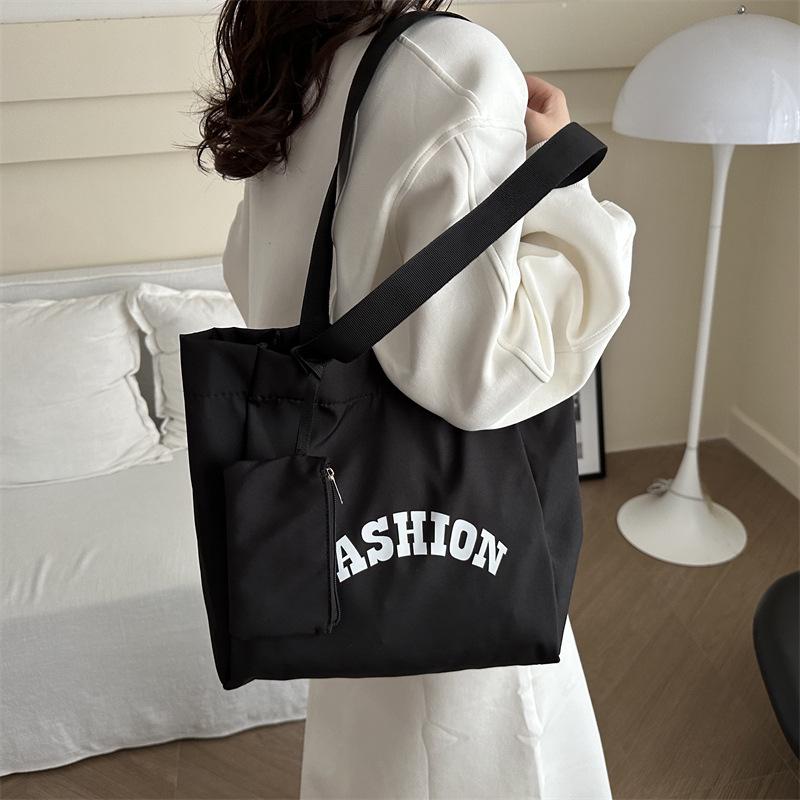 Women's Large Capacity Canvas Tote - 2024 New Fashion, Casual Single Shoulder Bag for Students and Commuting
