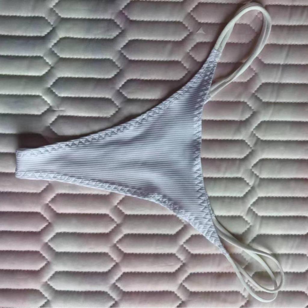 European & American Ribbed Cotton Women's Thong with Fine Straps - Comfortable, Breathable, & Sexy T-Back