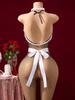 Porn Maid Role Play Crotchless Body Stockings For Sex Woman Open Bra Erotic Clothing Seduction Fishnet Sexy Lingerie With Apron