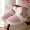 Fashion Platform Fluffy Slippers Women House Plush Rabbit Designer Winter Shoes Girls Flats Elegant Indoor Fashion Casual Footwear Warm