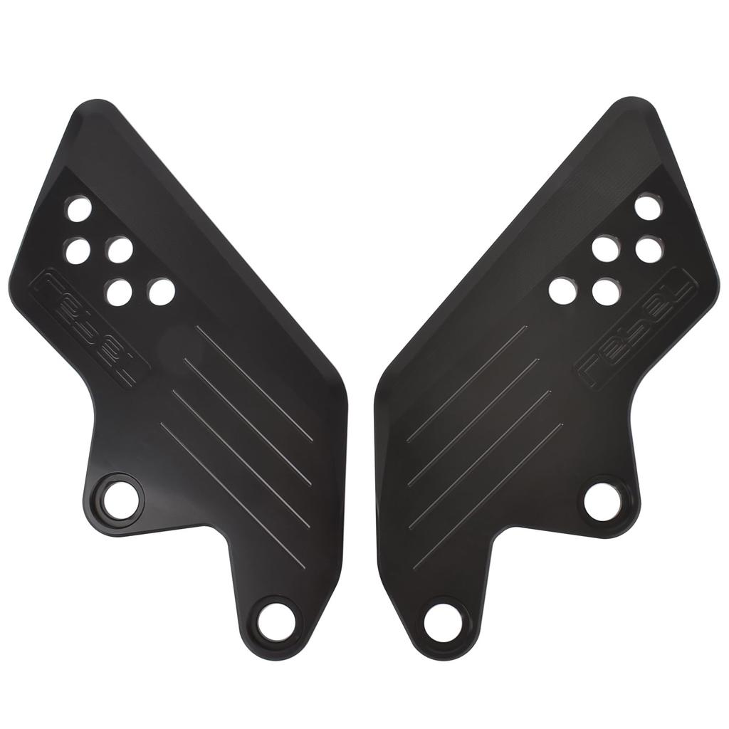 Midimttop Rebel 1100 Foot Peg Heel Plate Guard Protector, Footpeg Step Hold Plate for Honda Rebel CMX 1100/Rebel 1100T (2021-2025) (Black)
