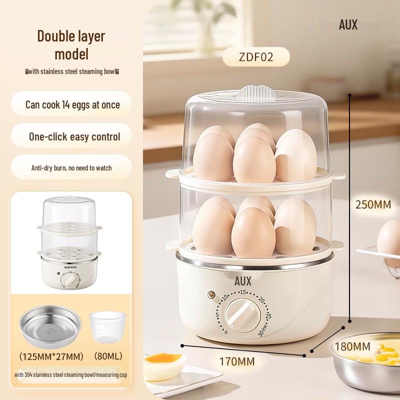 Compact Stainless Steel Automatic Egg Boiler with Auto-Off