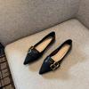 Xiaoxiangfeng Pointed-toed Flat-soled Ladyshoes Women's 2025 Spring New French Temperament Versatile Doudou Shoes Shallow Soft-soled Single Shoes