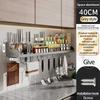 Wall Mounted Kitchen Storage Rack Multifunctional Waterproof Knife Holder Seasoning Simple Storage Rack Seasoning Storage Rack