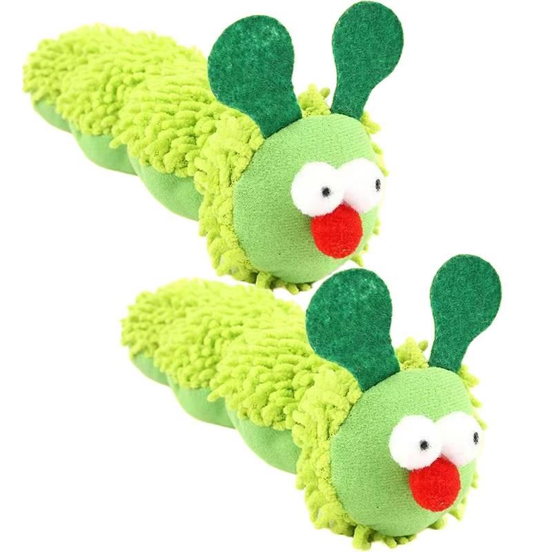 Caterpillar Plush Cat Chew Toys Catnip Molar Cat Teaser Interaction Toy Clean Mouth Resistant Cat Chew Stress Relieving Pet Toys