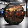 Sac de rangement pour housse de pneu Coucher de soleil Protecteur durable en polyester pour le camping en plein air