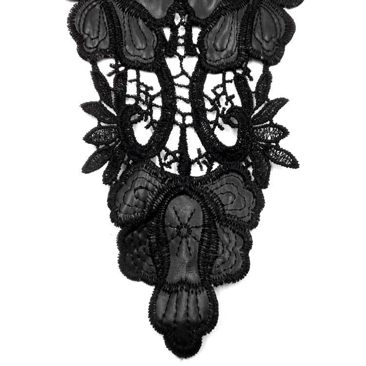 Water-soluble Lace Collar, Polyester Silk Sticky Leather Embroidered Collar, Three-dimensional Hollow Embroidered Corsage Fake Collar PU Leather