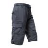 Mens Cargo Shorts Cotton Casual Running Shorts Elastic Waist Hiking Outdoor with A Belt
