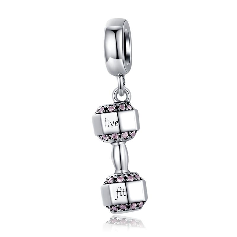 WOSTU 925 Silver Flamingo Bee Charms Ariel Balloon Coffee Girls Beads Dangle Fit DIY Original Bracelet Pendants Jewelry