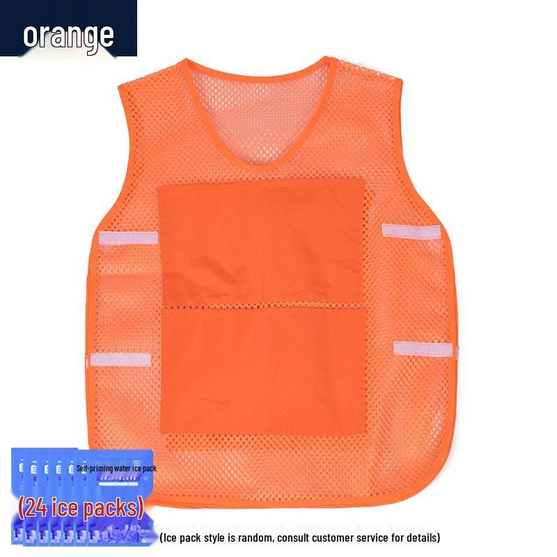 Summer Cooling Vest with Ice Pack: Heatstroke Prevention Workwear for Outdoor Construction