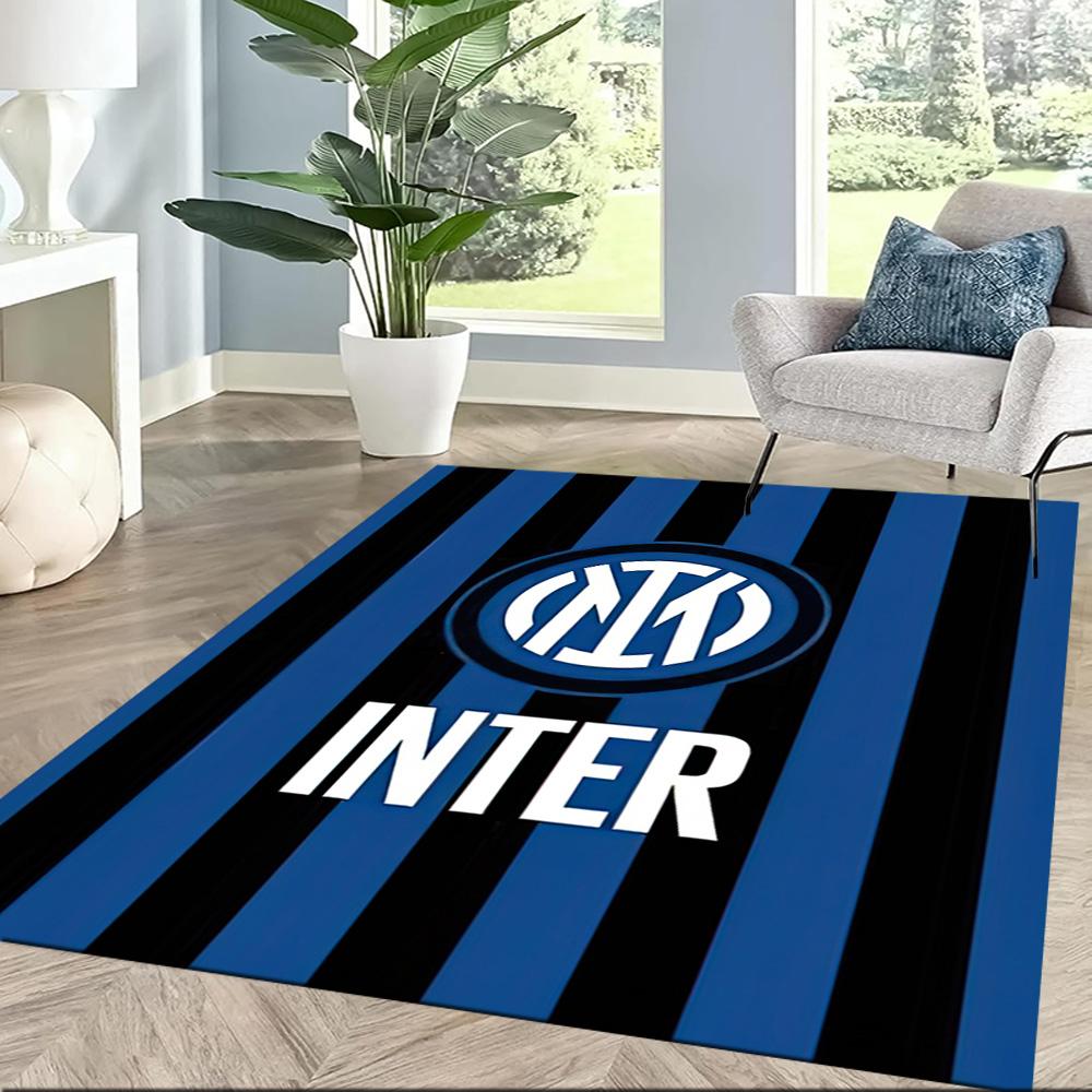 Inter Milan Area Rug Design For Kitchen Game Room Living Rooms Hallway Antislip Carpet Anime Office Decor Perfect Gift For Valentine'S Wedding Birthda