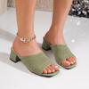 Women Slippers 2025 Summer Closed Toe Comfort Slippers Women Outdoor Fashion Fly Weave Sandals Women Medium Heel Slippers