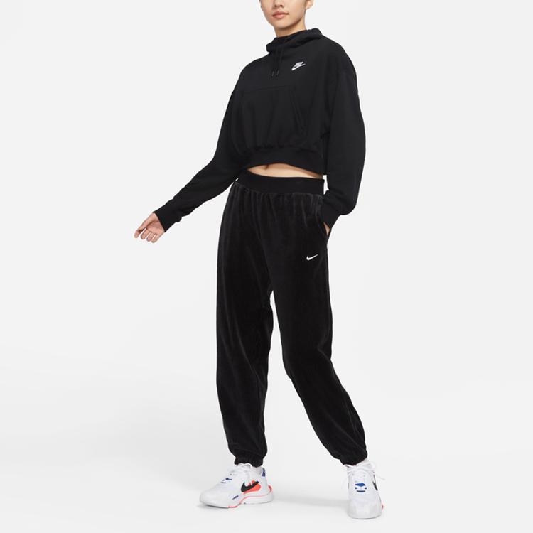 Nike Solid Color Corduroy Knit Jogger Pants Women Bottoms Black DO2914-010