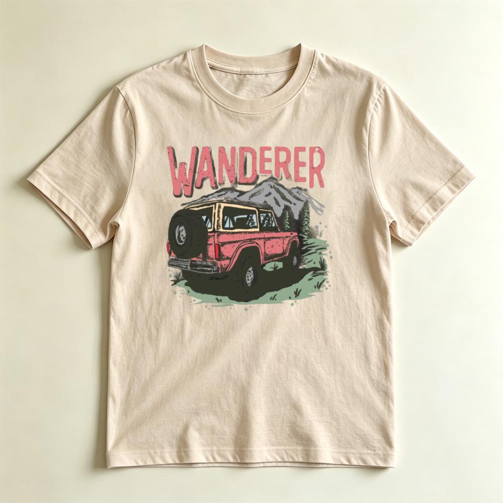 Wanderer Retro Mountain OffRoad Suv Adventure Casual Graphic TShirt Adventure Lover Wanderlust Gift Tshirt Unisex Unisex Cotton T