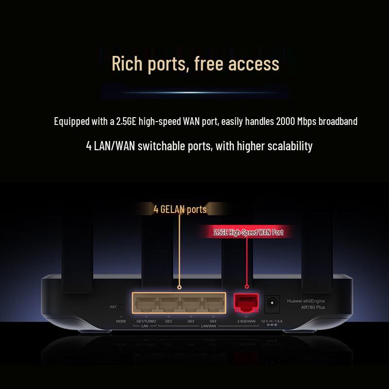 Huawei AR180 Plus BE3600 Enterprise Wi-Fi 7 Router with Single 2.5G Port (CN version)