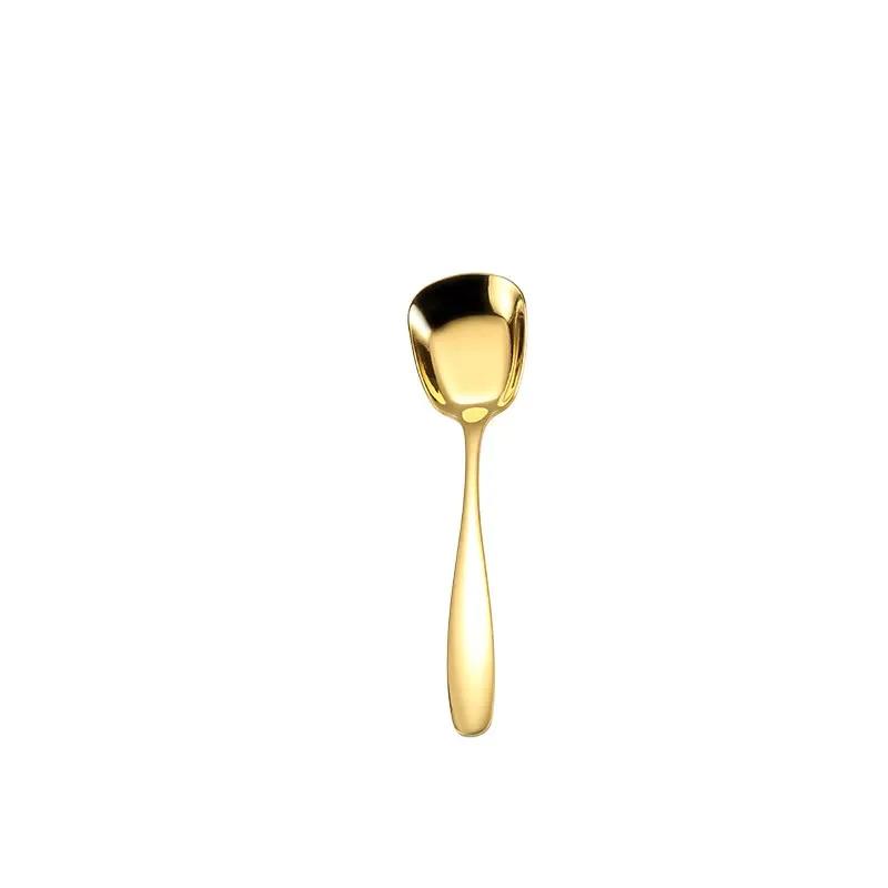 1PC Stainless Steel Rice Spoon S M L Square Spoon Ladle Gold Dessert Ice Cream Table Spoon for Kids Restaurant Kitchen Tableware