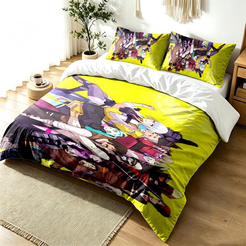 Cyberpunk Edgerunners 3pc Duvet Cover Set Simple Modern Bedding Set Wrinkle Resistant Soft Fabric All Season Use a perfect gift