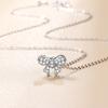 Full Diamond Bow Necklace Female Korean Version Fashion Versatile Pendant Niche Design Sense ins Style Accessories