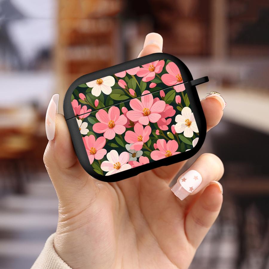 Pink Flower Case For Airpods 4 Pro 3 Pro3 2 Pro2 1 Earphone Cases Cover