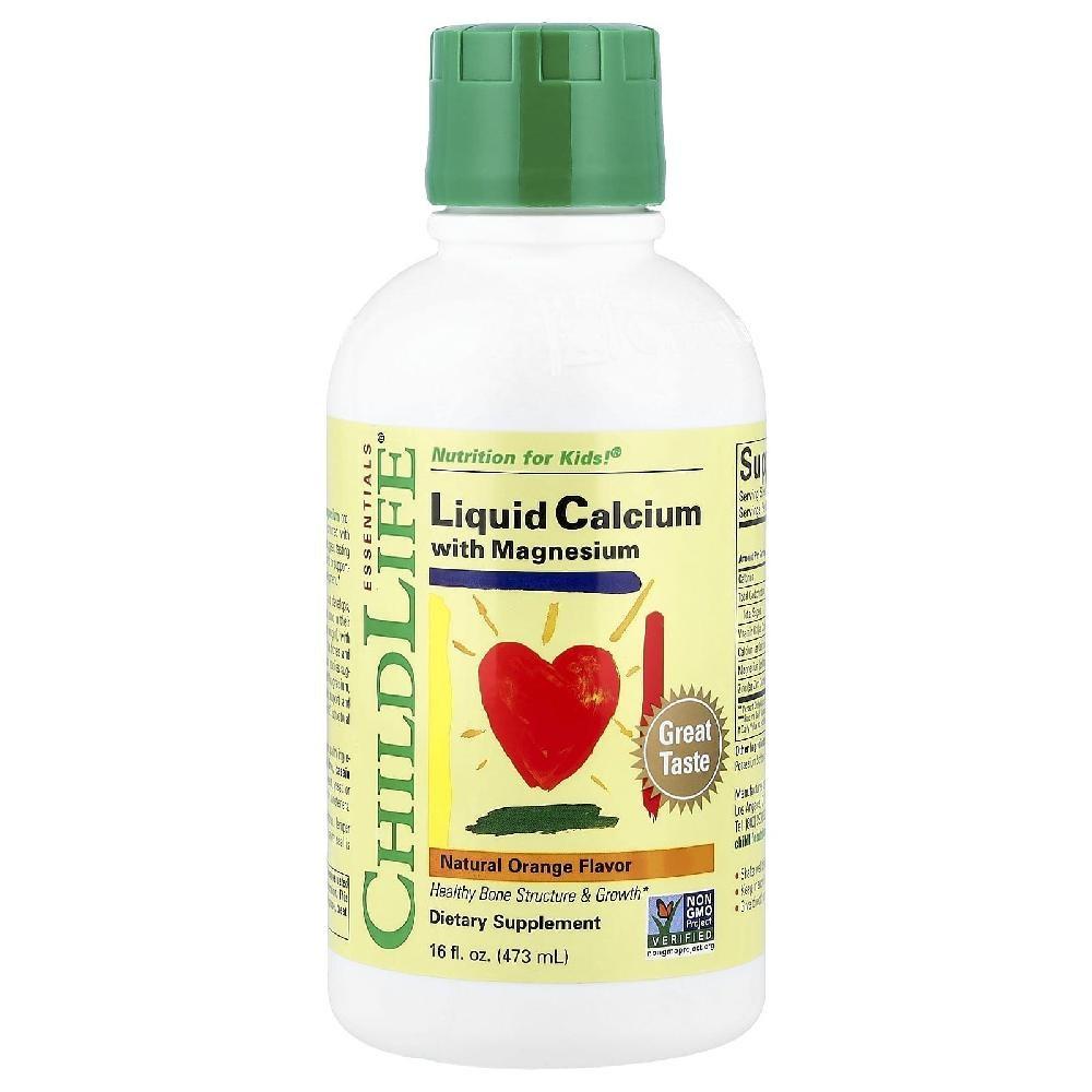 Liquid Calcium Childlife Calcium Magnesium Natural Orange Flavor Children's E-liquid 474ml