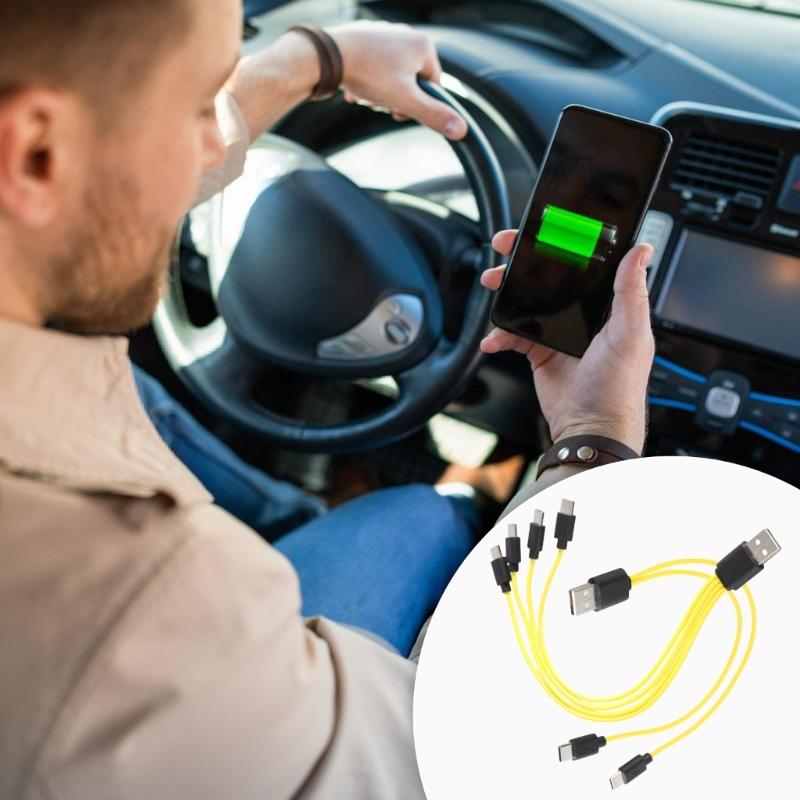 Multi Device Charging Cord Male USB to Multi Male Type C Port Power Sypply Cable Wire Line Support Quick Charging