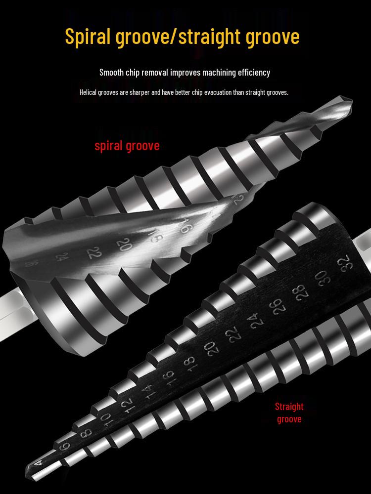 Industrial Grade Multi-Functional Cobalt Step Drill - High Hardness Stainless Steel for Metal Hole Punching