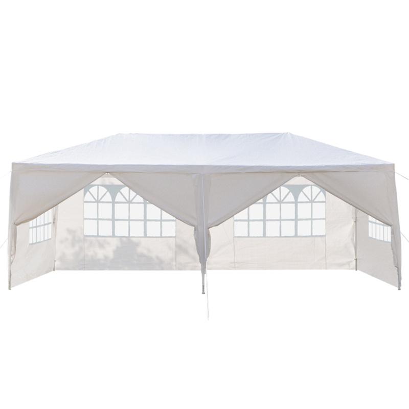 3x6m 6-sided 2 Doors Spiral Tube Pergola White Pe Cloth Strong Waterproof Tent For Household Wedding