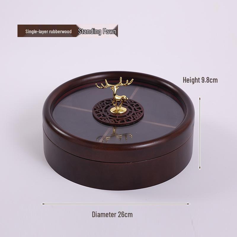 New Chinese Style Solid Wood Candy Box: Light Luxury Retro Compartmental Storage for Coffee Tables or Weddings.