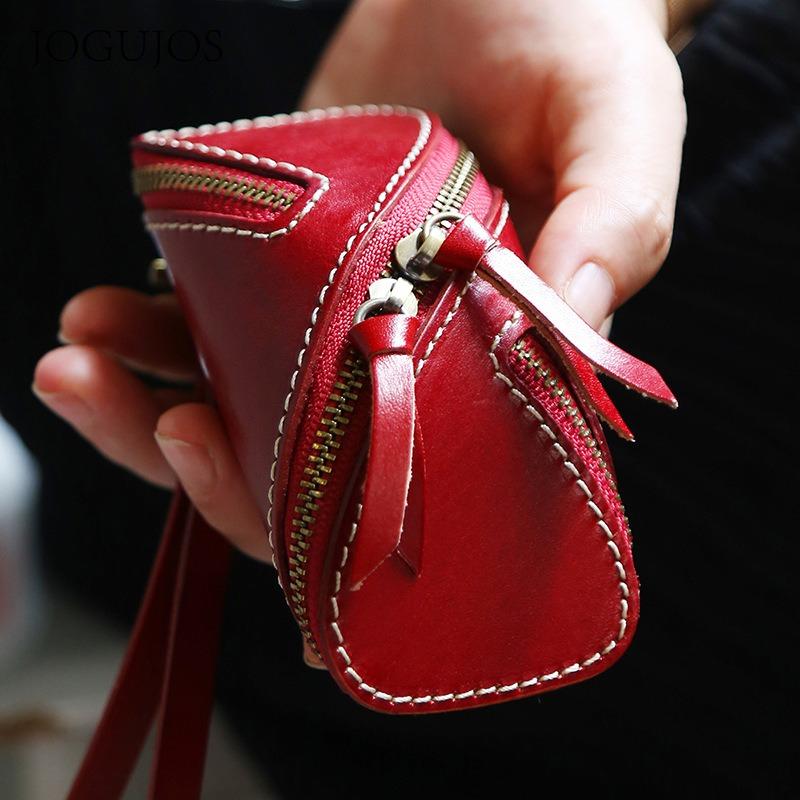 New Leather Key Bag, Retro Fashion Vegetable Tanned Leather Key Bag, Multi-functional Key Bag for Family Car