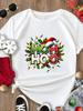 (Asian Size) Tee Merry Christmas New Year Holiday Top festival Casual Women cartoon trend cute Print Lady Short Sleeve Fashion Graphic T-shirts
