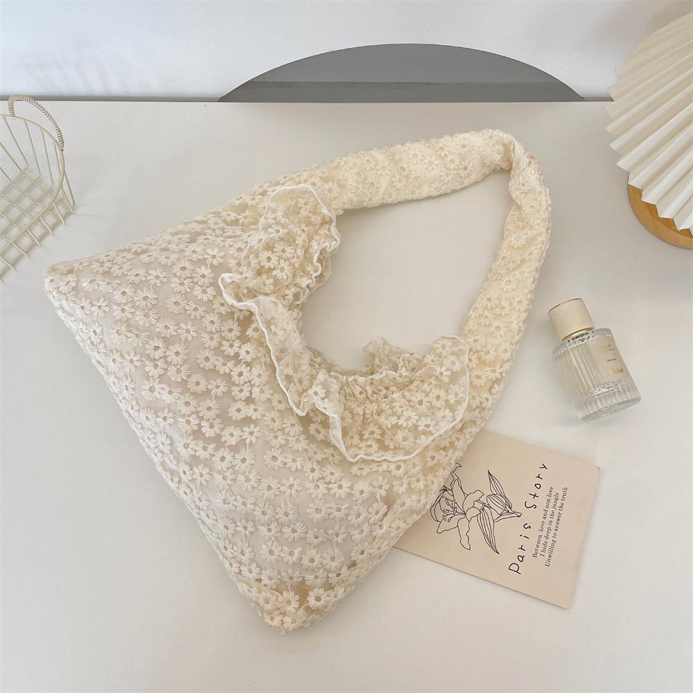 Summer Fairy Lace Daisy Tote Bag For Women Street Style Casual Shopper