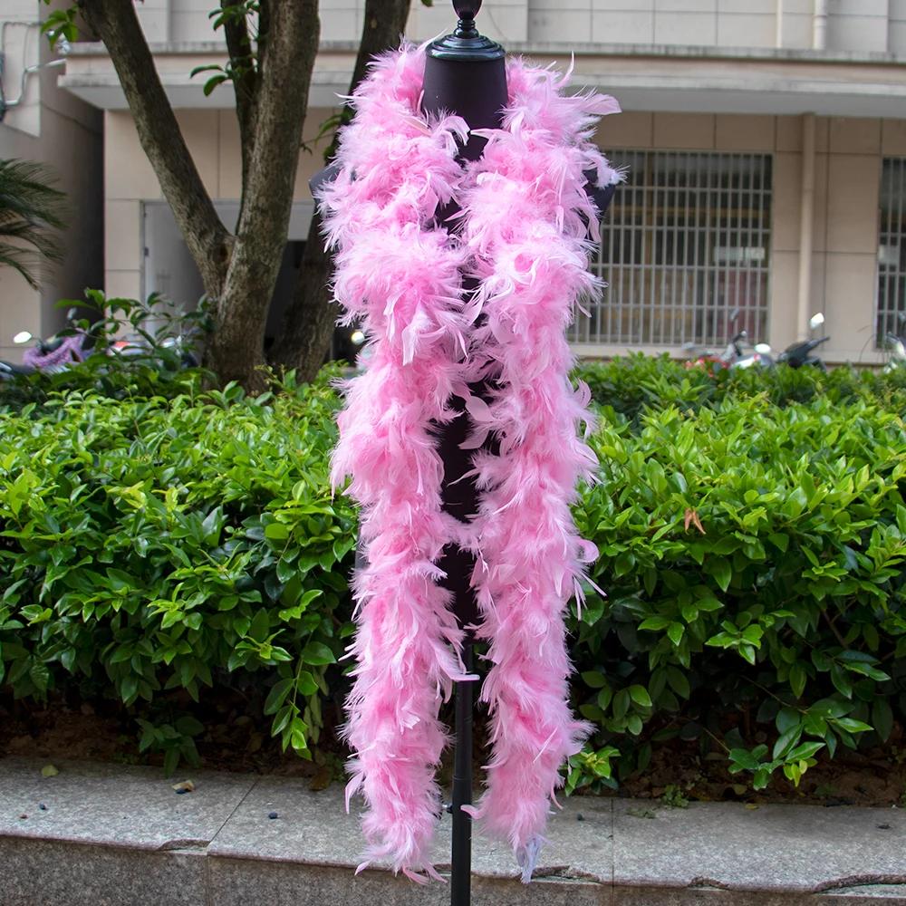 DIY 2M Turkey Feather Boa 38g-90g Marabou Feathers Boa Dyed Colors for Wedding Scarf Shawl Decor DIY Crafts Costume Accessories
