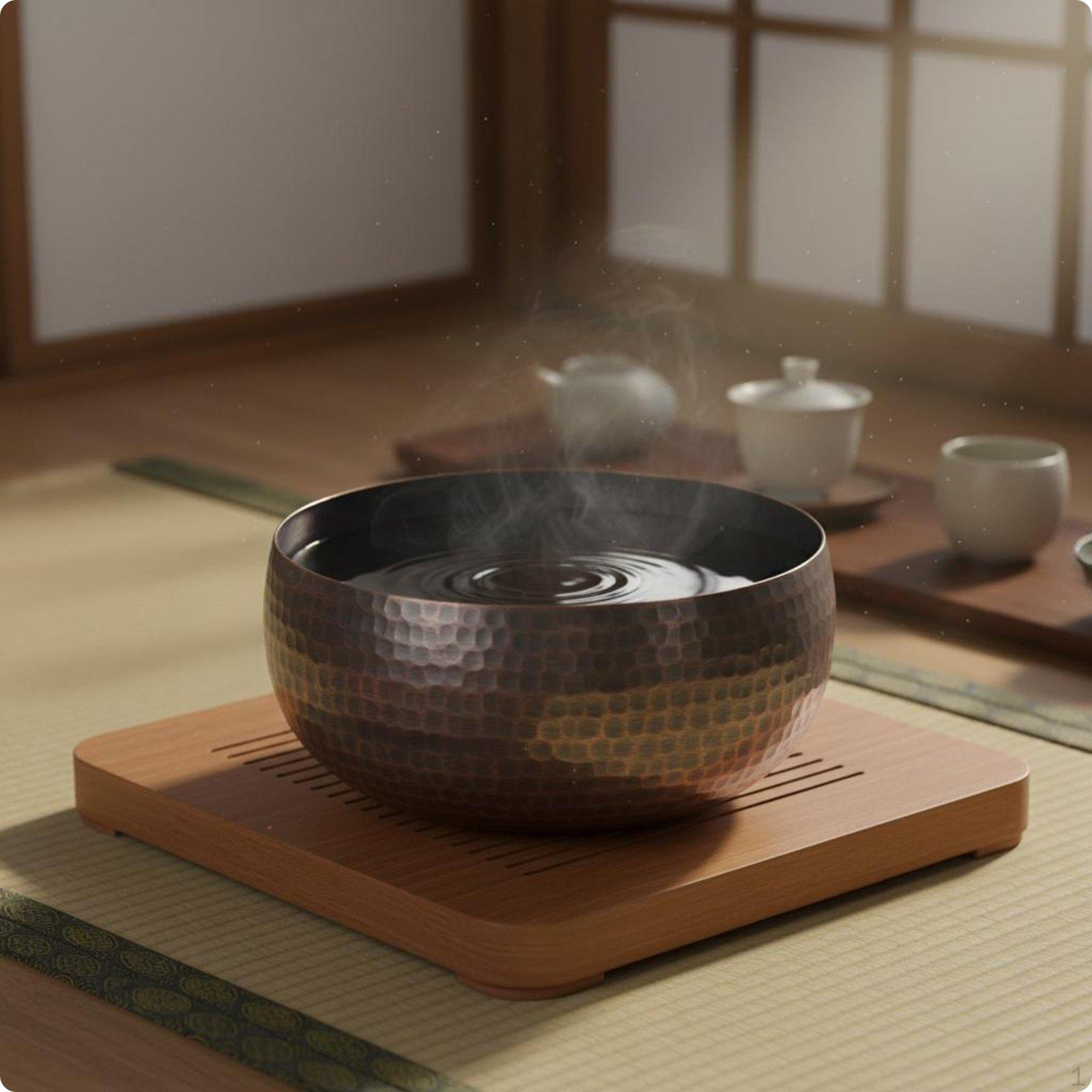 Copper Tea Wash Bowl Tranquil Hammered Thickened