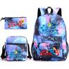 Large Capacity Schoolbag with Shoulder Strap; Student Three-piece Pencil Case Set