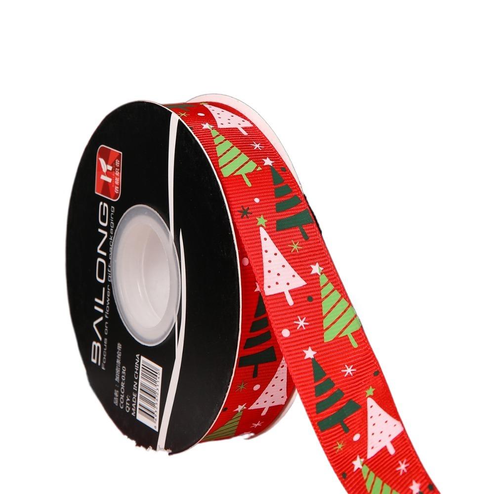 2.5cm Christmas Flower Packaging Gift Ribbon Bouquet Gold Hot Stamping Ribbon Ribbon Floral Packaging Material