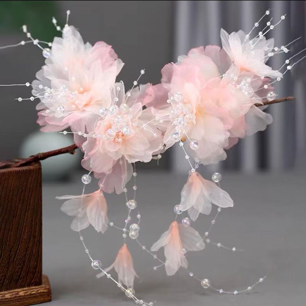 Headdress New Wholesale Girl Antique Fairy Gas Juan Yarn Ironing Flower Edge Clip Festival Performance Accessories