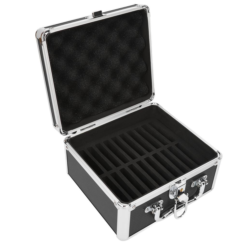 2.5in Hard Drive Storage Box 20 Bays Double Protection Convenient Handle Hard Drive Case with Security Lock for Home
