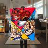 1PC Son Goku  Print Flannel Blanket, High quality All Seasons, Home Decor, Warmth and Comfort, Perfect for Christmas Gifts