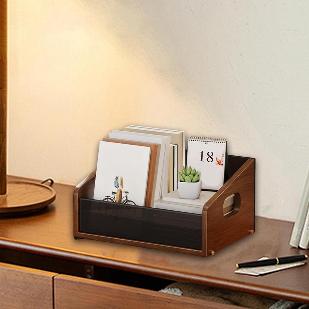 Record Storage Box Rustic Desktop Open for Countertop Dorm Room Sundries Small