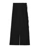 Nigaennikol Wrinkle Layered Wrap Skirt Pants_Black