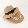 Straw hat woman summer British retro flat top shopping top hat shading sun protection beach hat travel tide summer