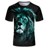 Fashion Men And Women TShirts 3D Animal World Luxury Tiger Lion Printed T-shirts Hip-Hop Round Neck Short Sleeve Street Clothes