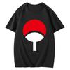 Anime Naruto Uchiha Clan Badge Print T-shirt Cotton Short Sleeve Unisex Streetwear Couple Tops