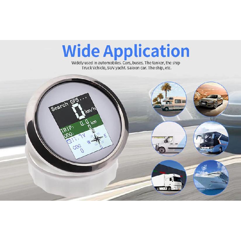 85mm GPS Speedometer Odometer Adjustable Trip ODO COG Voltmeter TFT Screen Speed Gauges For Motor Yacht Boat Car Outboard Engine