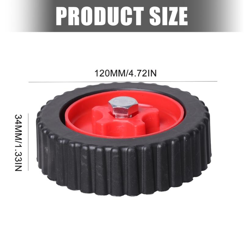 Universal Replacement Wheels For Electric Lawn Mowers 120mm Diameter Black Plastic Balancing Rollers