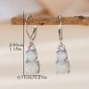 Fashion Long Dangle Earrings Vintage White/Blue Imitation Fire Opal Geometric Drop Earrings For Women Accessories Zircon Gifts