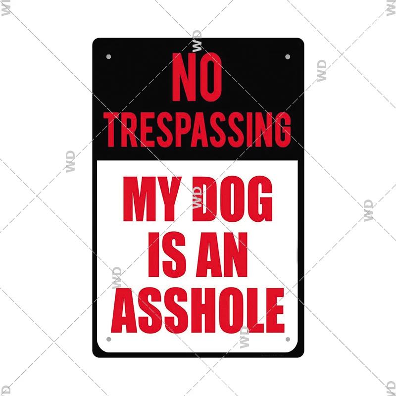 Warning Tin Sign Private Property Gun No Trespassing  Retro Vintage Plaque Danger Vedio Safety Home Door Street Bar Wall Decor