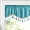 Velvet Ruffled Valance Curtain Panel With Rod Pocket Lightweight Semi-Sheer Drapery Living Room Bedroom Kitchen
