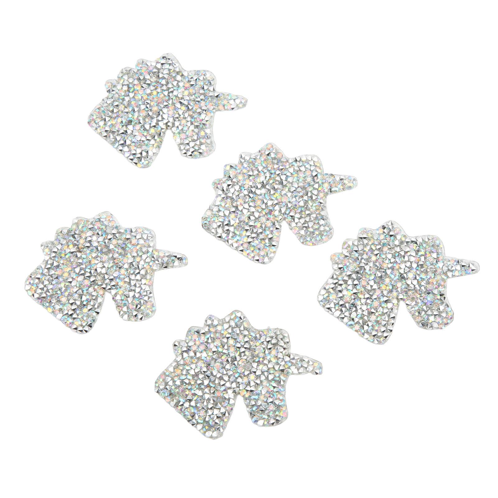 

5 шт. термонаклеивающиеся заплатки с блестящим милым рисунком единорога, нашивки со стразами, термоклеящиеся наклейками